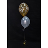 Tafel decoratie met 2 heliumballonnen metallic/bedrukt