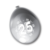 Ballonnen '25' zilver (Ø30cm, 8st)