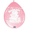 Geboorteballonnen Hoera een Meisje 30cm - 8 stuks