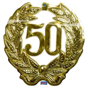 50 Jaar Deurbord goud 3D 50 Jaar Deurbord goud 3D