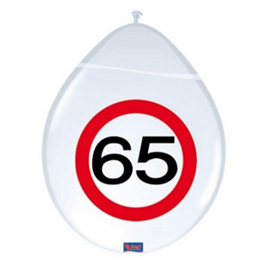 Latex Ballonnen 65 jaar Verkeersbord Lucht 8 Stuks Latex Ballonnen 65 jaar Verkeersbord Lucht 8 Stuks