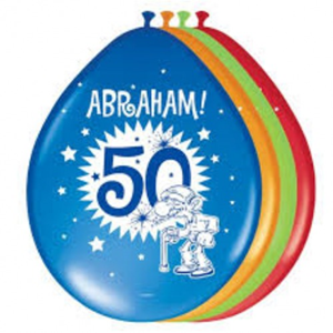 Ballonnen Abraham 50 jaar Ster Lucht 8 Stuks Ballonnen Abraham 50 jaar Ster Lucht 8 Stuks