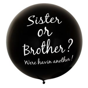 Gender Reveal Ballon Sister or Brother incl. helium & confetti