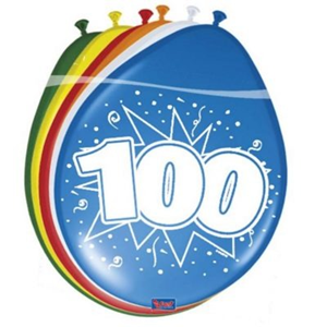 Latex Ballonnen 100 jaar Ster 8 Stuks Latex Ballonnen 100 jaar Ster 8 Stuks