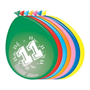 Ballonnen 11 jaar (Ø30cm, 8st) Ballonnen 11 jaar (Ø30cm, 8st)