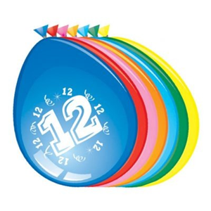 Ballonnen 12 jaar (Ø30cm, 8st) Ballonnen 12 jaar (Ø30cm, 8st)