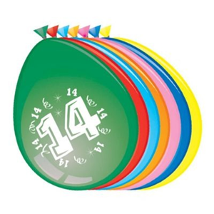 Latex Ballonnen 14 jaar 8 Stuks Latex Ballonnen 14 jaar 8 Stuks