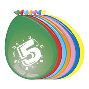 Ballonnen 5 jaar (Ø30cm, 8st) Ballonnen 5 jaar (Ø30cm, 8st)
