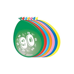 Ballonnen 90 jaar (Ø30cm, 8st)