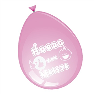 Ballonnen Hoera Meisje 30 cm 8 stuks