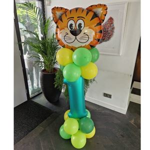Ballonnenpilaar Jungle Thema met Cijfer