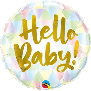 Folieballon Hello Baby Pastel Triangles - 46 cm