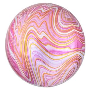 Folieballon Roze Marmer Orbz - 41 cm