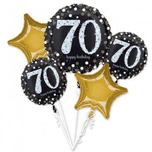 Folieballonnen boeket glitterfeest - 70 Jaar
