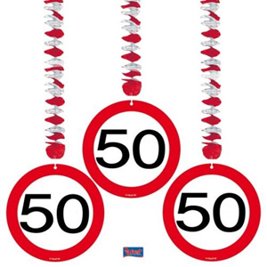Spiralen Verkeersbord 50 Hangdecoratie Spiralen Verkeersbord 50 Hangdecoratie
