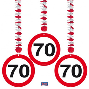 Hangdecoratie Verkeersbord 70 Hangdecoratie Verkeersbord 70