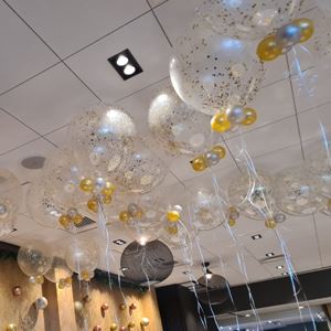 Heliumballon ø 60 cm met confetti incl. lint