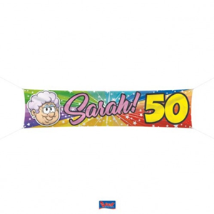 Straatbanier Sarah Rainbow 180 x 40 cm. Straatbanier Sarah Rainbow 180 x 40 cm.