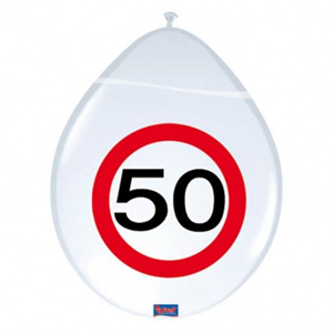 50 Jaar Verkeersbord Ballonnen - 8 stuks 50 Jaar Verkeersbord Ballonnen - 8 stuks