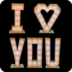 Lichtletter woord: I ♥ you