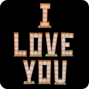 Lichtletter woord: I Love you