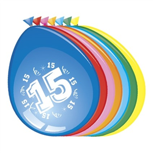 Ballonnen 15 jaar (Ø30cm, 8st) Ballonnen 15 jaar (Ø30cm, 8st)