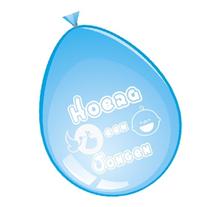 Ballonnen Hoera een Jongen 8 stuks