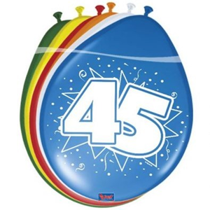 Latex Ballonnen 45 jaar Ster 8 Stuks Latex Ballonnen 45 jaar Ster 8 Stuks