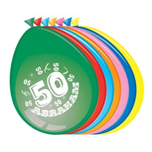 Ballonnen '50 Abraham' (Ø30cm, 8st) Ballonnen '50 Abraham' (Ø30cm, 8st)
