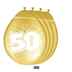 50 Jaar Gouden Ballonnen - 8 stuks