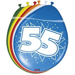 Latex Ballonnen 55 jaar Ster 8 Stuks Latex Ballonnen 55 jaar Ster 8 Stuks