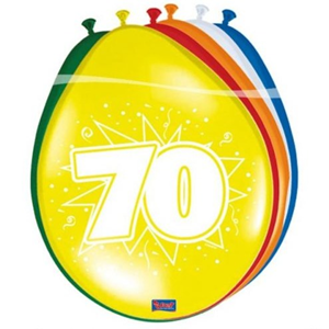 Latex Ballonnen 70 jaar Ster 8 Stuks Latex Ballonnen 70 jaar Ster 8 Stuks