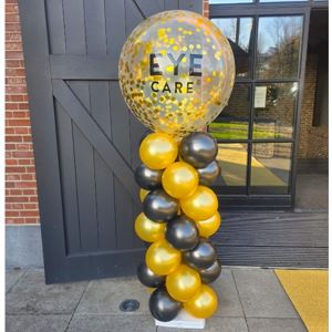 Pilaar 2 meter incl. confetti topballon met eigen tekst