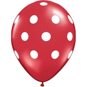 Ballonnen Polka Dots Rood 6 Stuks 