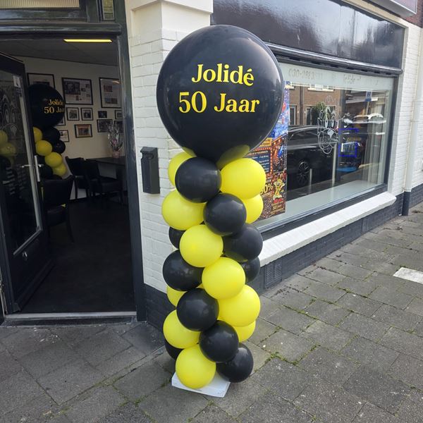 Ballonnenpilaar 2 Meter met Topballon en Eigen Tekst