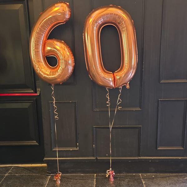 Vloerdecoratie Folie Cijferballon met Helium