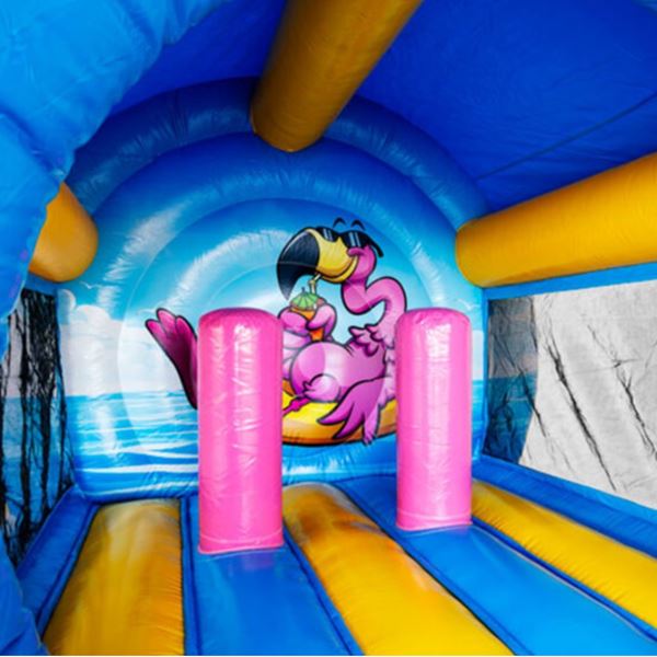 Springkussen Bouncedome Flamingo