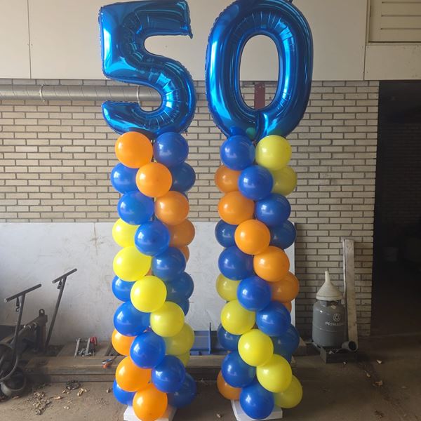 Ballonnenpilaar 2,5 Meter Inclusief Folie Cijfer