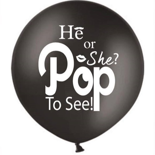 Gender Reveal Ballon He or She incl. helium & confetti