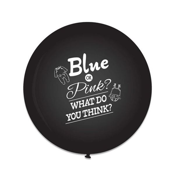 Gender Reveal Ballon Blue or Pink incl. helium & confetti