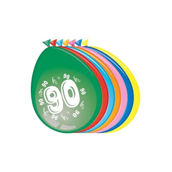 Ballonnen 90 jaar (Ø30cm, 8st)