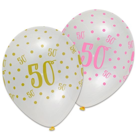 Ballon pink chic '50' (Ø30cm, 6st)