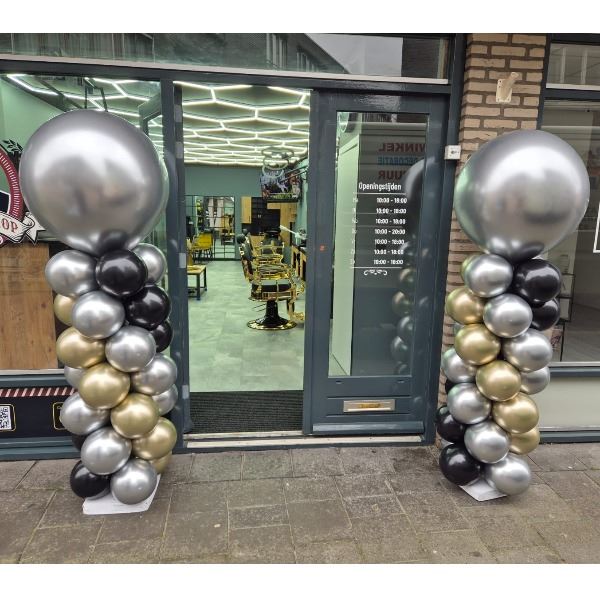 Pilaar 2 meter inclusief topballon | Chrome Kleuren