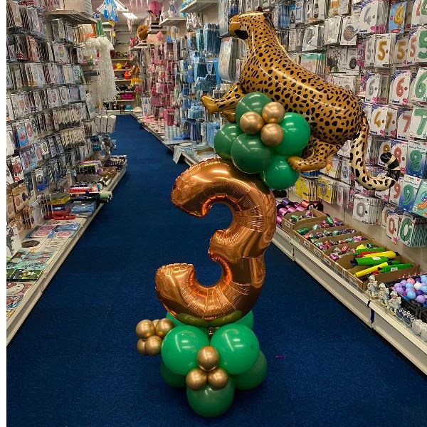 Ballonnenpilaar Jungle Thema met Cijfer