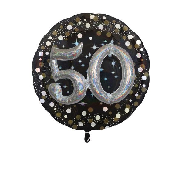 Folieballon 50 Jaar 3D Sparkling - 81 cm