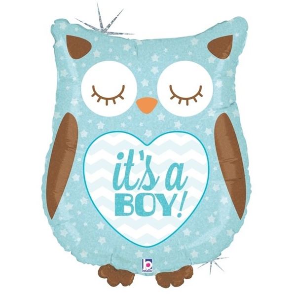 Folieballon Baby Uil 'It's a Boy' - 66 cm