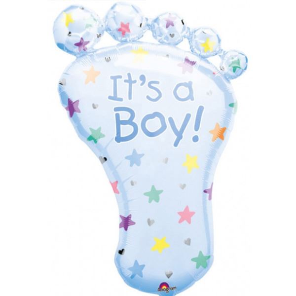Folieballon SuperShape Blauwe Voet It's a Boy! - 81 cm