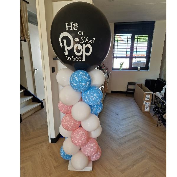 Gender reveal ballonnenpilaar - 2 meter 