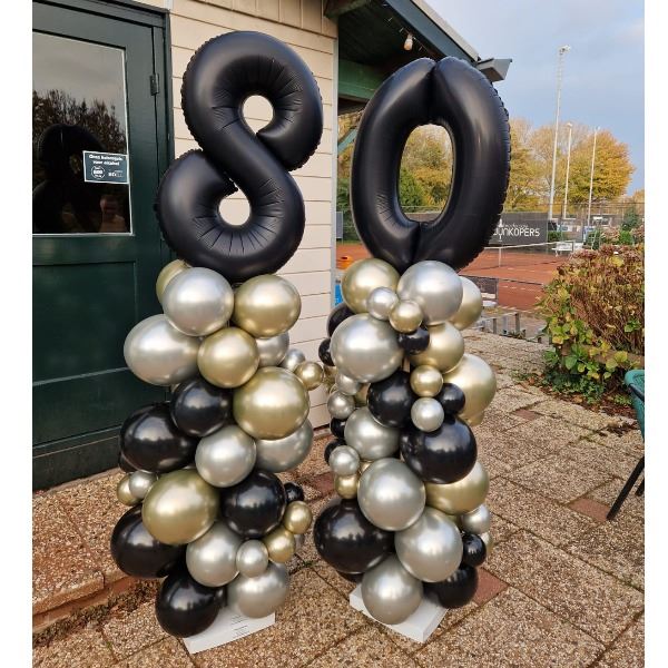 Organische Ballonpilaar incl. folie cijfer Organische Ballonpilaar incl. folie cijfer