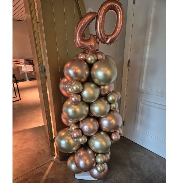 Organische Ballonpilaar incl. folie cijfers Organische Ballonpilaar incl. folie cijfers